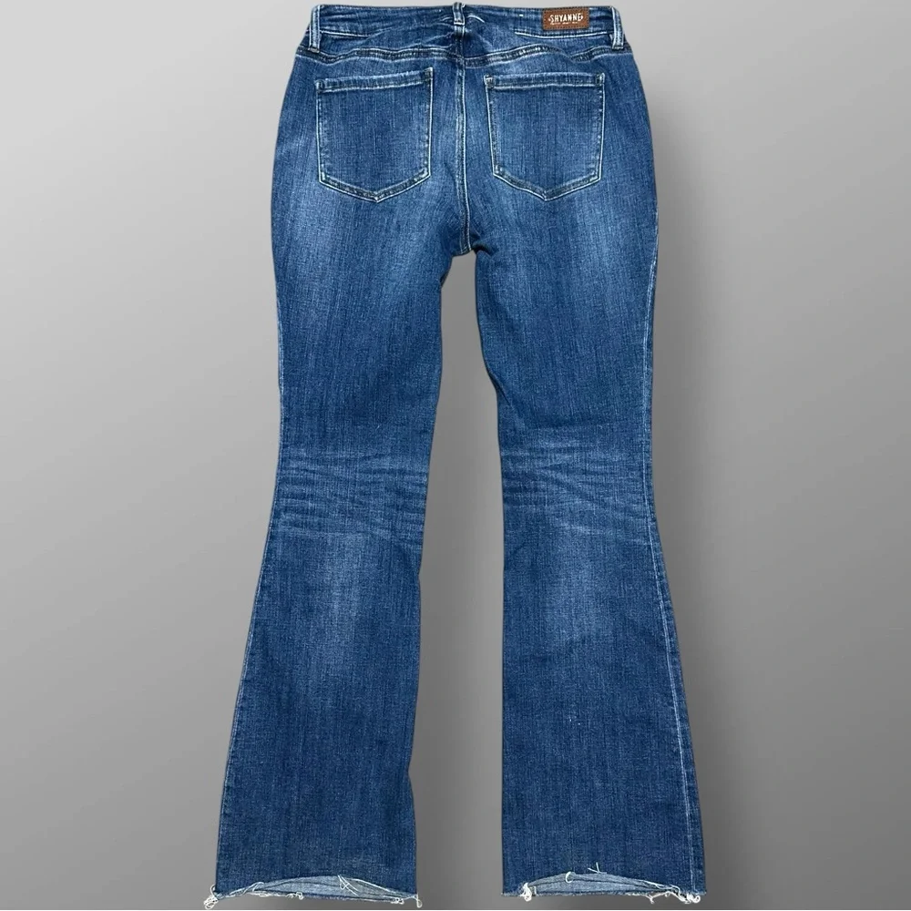 Shyanne Women's Blue Distressed Boot Cut Jeans - Picture 6 of 11